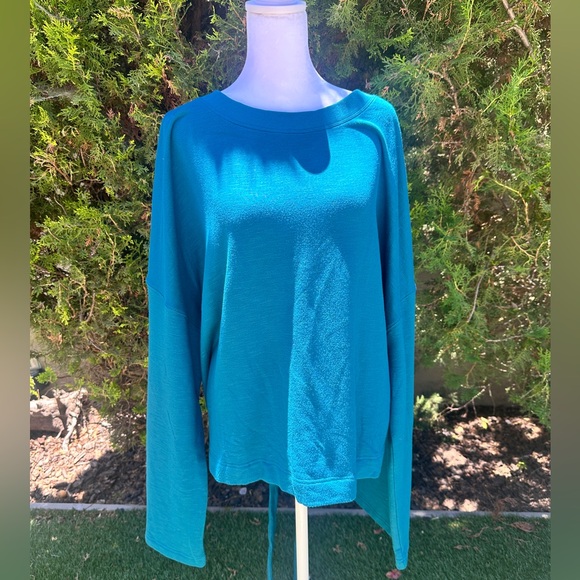 Fabletics Tie-Back Sweatshirt, 3x, Blue - Picture 2 of 8